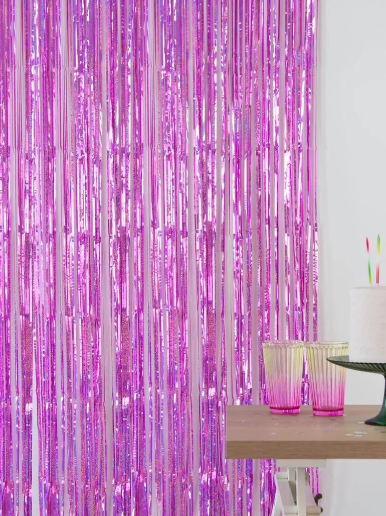 Dørgardin - Frynset - Sparkling Pink