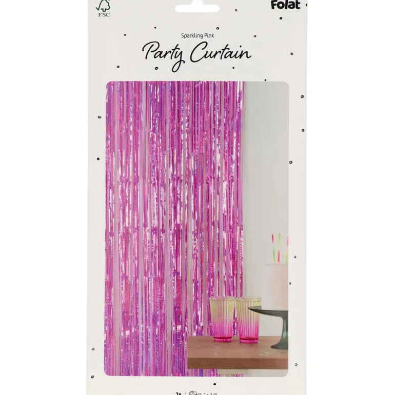 Dørgardin - Frynset - Sparkling Pink