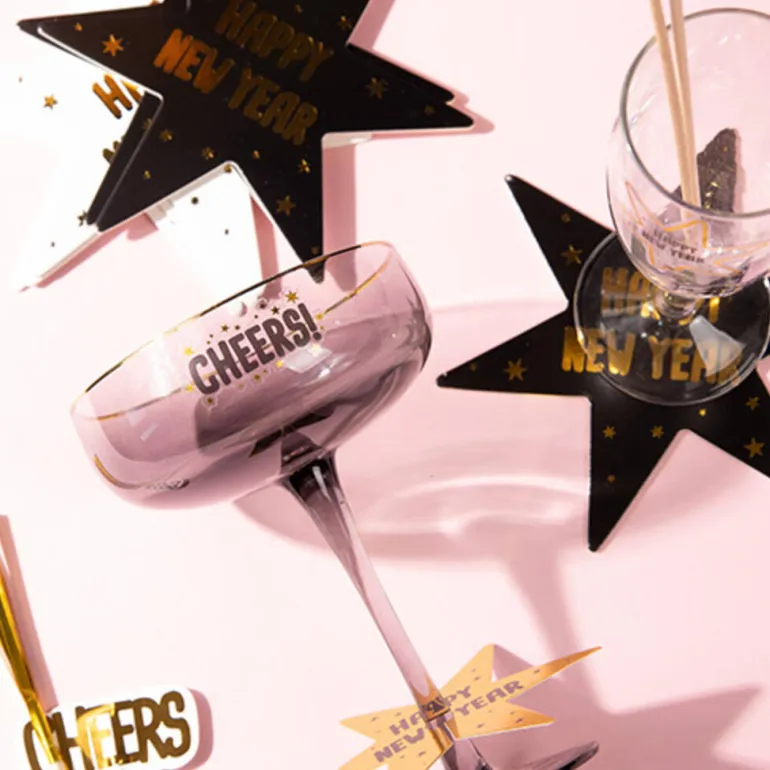 Drikkebrikker - Black & Goldt HNY