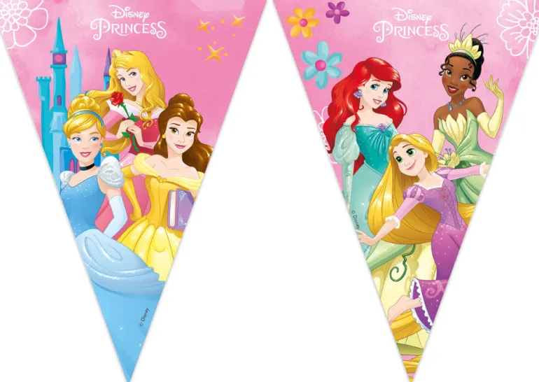 Flaggbanner - Disney Prinsesse - Papp