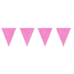 Flaggbanner - Glitter Rosa - Papp