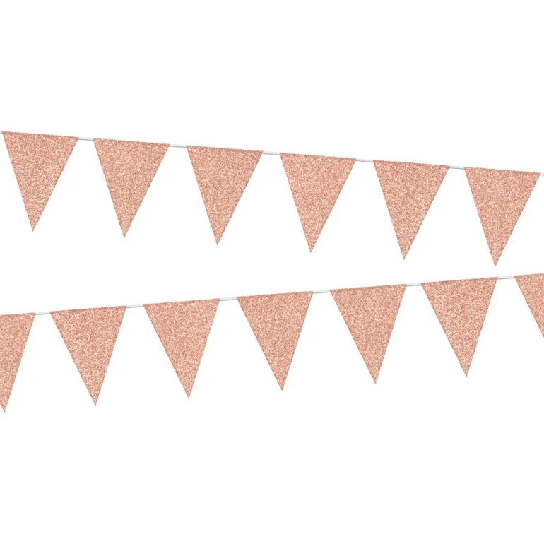 Flaggbanner - Glitter Rosegull - Papp