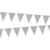 Flaggbanner - Glitter Sølv - Papp