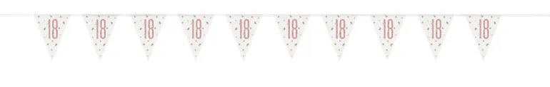 Flaggbanner - 18 År - Rosegull