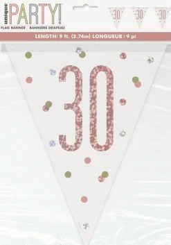 Flaggbanner - 30 År - Rosegull