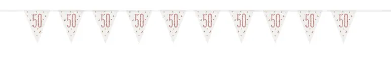 Flaggbanner - 50 År - Rosegull