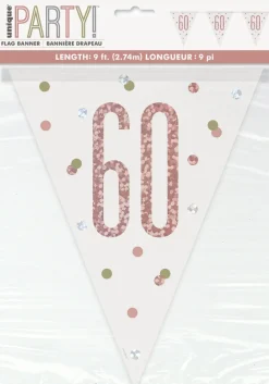 Flaggbanner - 60 År - Rosegull