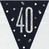 Flaggbanner - 40 År - Sort & Sølv