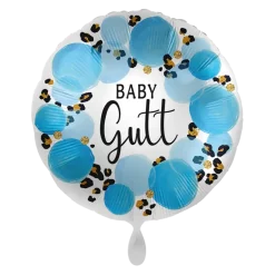 Folieballong - "Baby Gutt" - Blå Prikker
