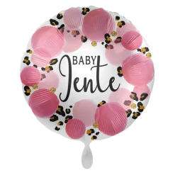 Folieballong - Baby Jente - Rosa Prikker