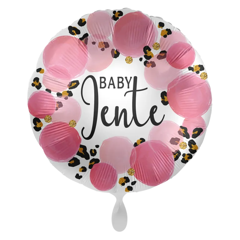 Folieballong - Baby Jente - Rosa Prikker