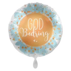 Folieballong - God Bedring - Gull & Blå