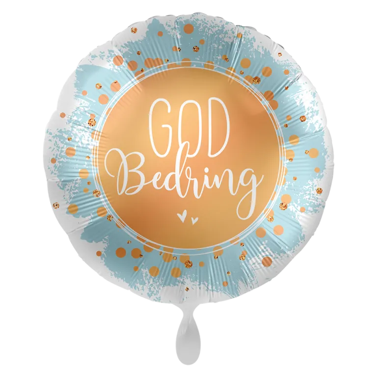 Folieballong - God Bedring - Gull & Blå