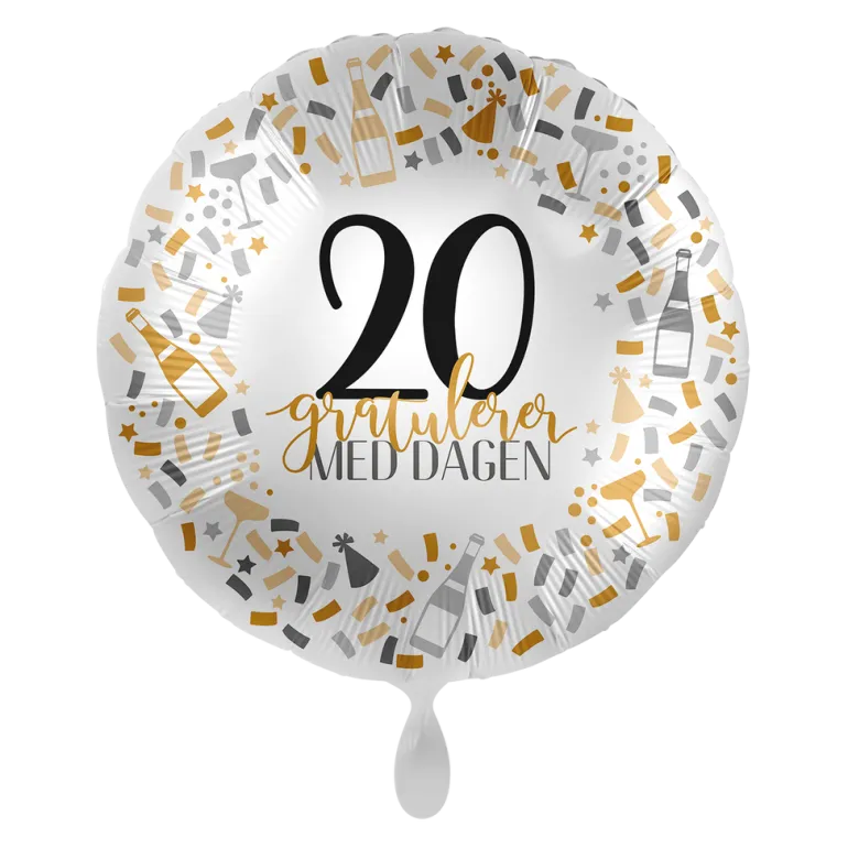 Folieballong - Gratulerer - 20 År