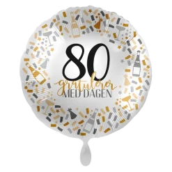 Folieballong - Gratulerer - 80 År