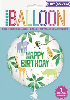Folieballong - "Happy Birthday" - Safari