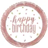 Folieballong - Happy Birthday - Rosegull
