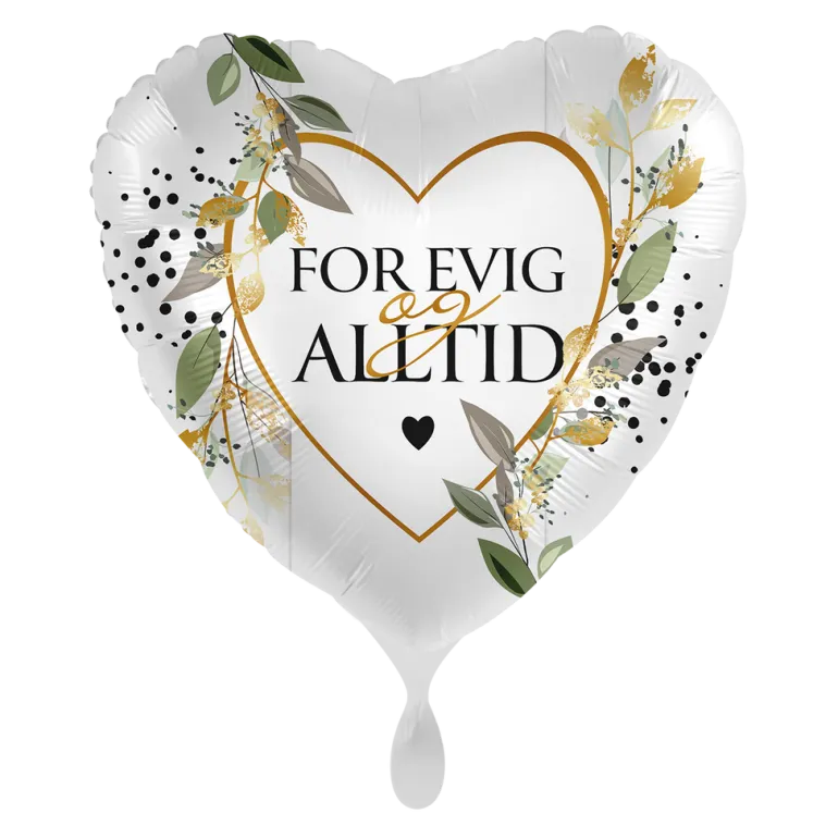 Folieballong Hjerte - For Evig og Alltid
