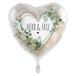 Folieballong Hjerte  - "Herr & Fru"
