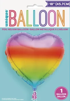 Folieballong - Hjerte - Regnbue