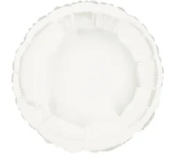 Folieballong - Hvit - Rund