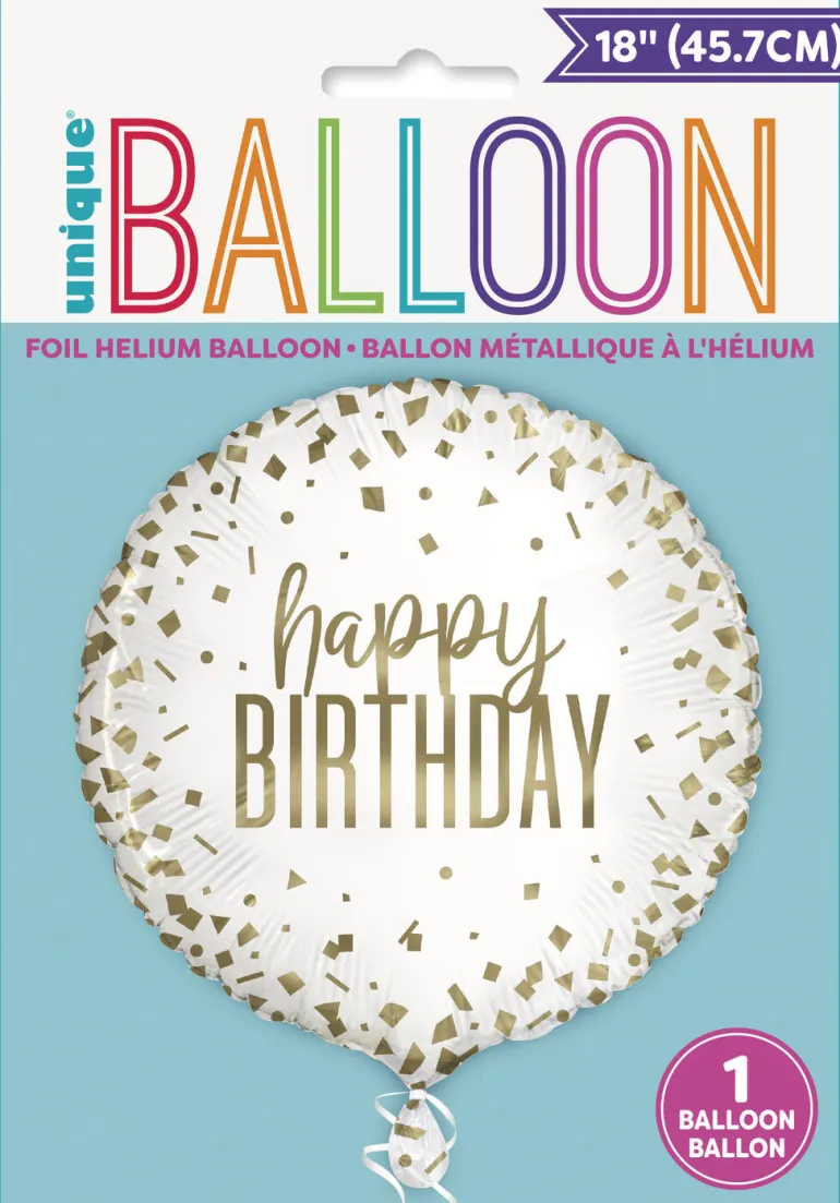 Folieballong - Konfetti - Happy Birthday