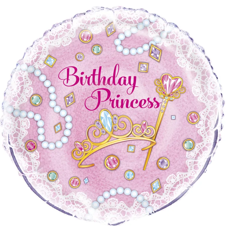 Folieballong - Prinsesse - Rosa