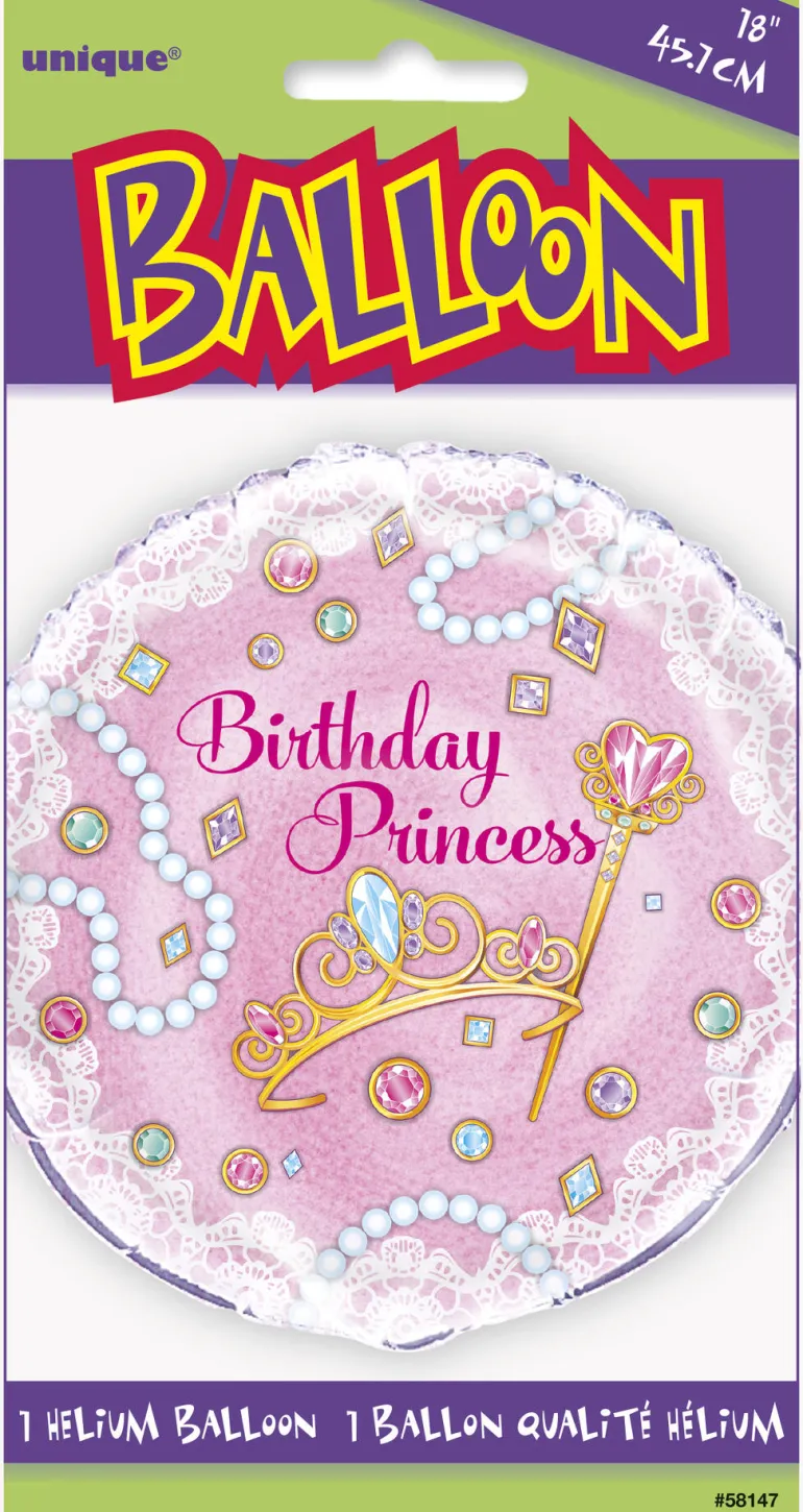 Folieballong - Prinsesse - Rosa