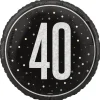 Folieballong - 40 År Sort