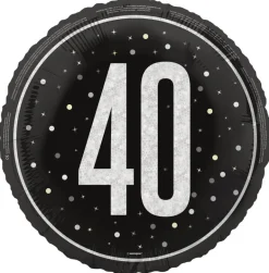 Folieballong - 40 År Sort