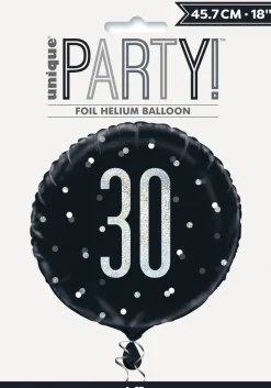 Folieballong - 30 År Sort