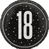 Folieballong - 18 År - Sort & Sølv