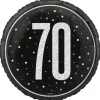 Folieballong - 70 År - Sort & Sølv