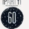Folieballong - 60 År - Sort & Sølv
