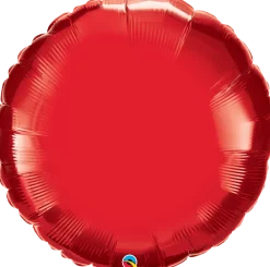 Folieballong Rund Premium - Rød Metallic