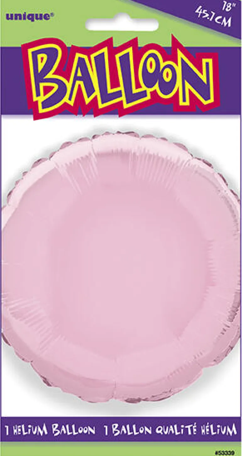 Folieballong - Rund - Rosa Lys