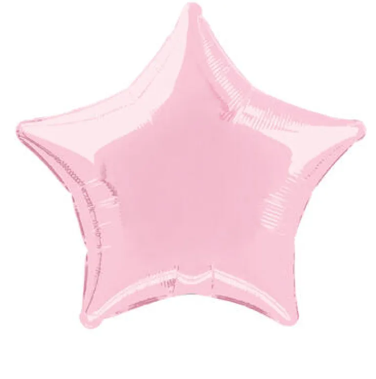 Folieballong - Stjerne Rosa Lys