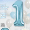 Folieballong Tall - Baby Blå - Nummer 1