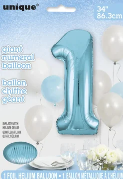 Folieballong Tall - Baby Blå - Nummer 1