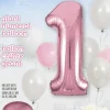 Folieballong Tall - Baby Rosa - Nummer 1