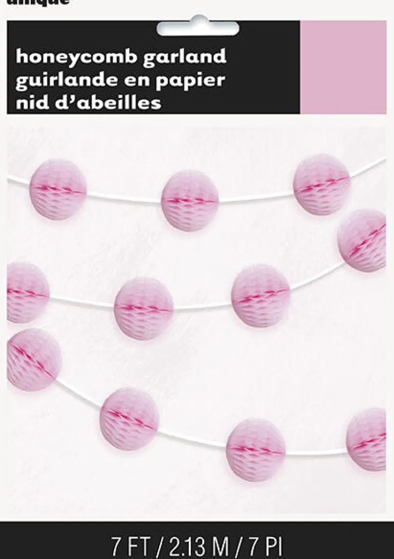 Girlander med Honeycombs - Rosa Lys