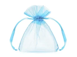 Godteposer - Organza - Lys Blå Tekstil