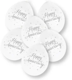 "Happy Anniversary" - Hvit m/sølv