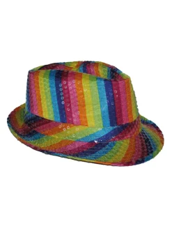 Hatt - Paljetter - Regnbue