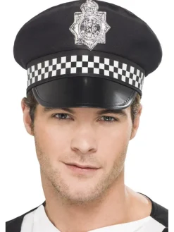 Hatt - Politi UK - Sort med Merke