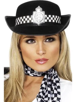 Hatt - Politi UK - Sort med Merke