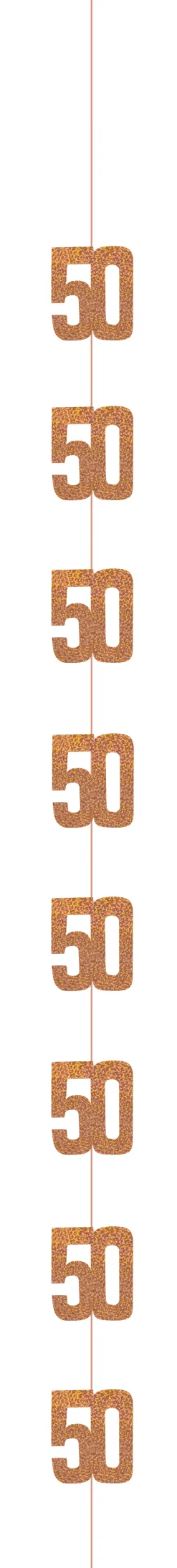 Hengende dekorasjon - 50 År - Rosegull
