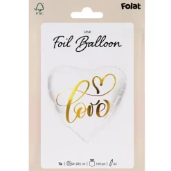 Hvit hjerteballong - "Love"