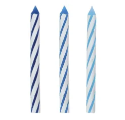 Kakelys - "Happy Birthday" - Blå & Sølv