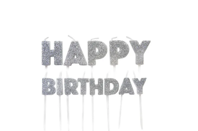 Kakelys - "Happy Birthday" - Sølv